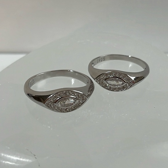 SOLID 925 STERLING SILVER EVIL EYE RING - Picture 5 of 5